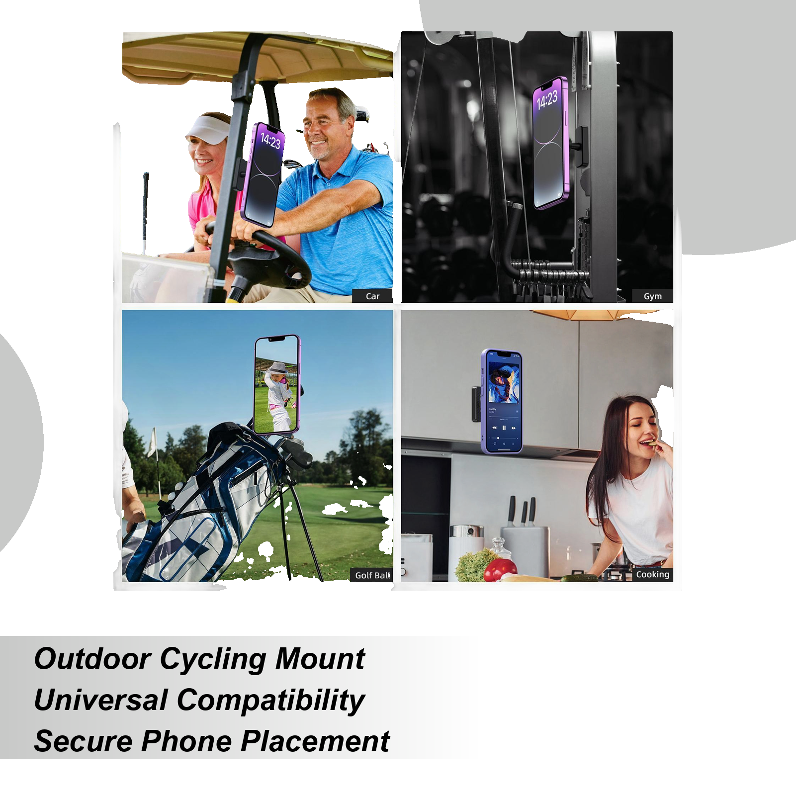 Men'S Yoga Accessories - Golf Cart Phone Holder 17mm 360