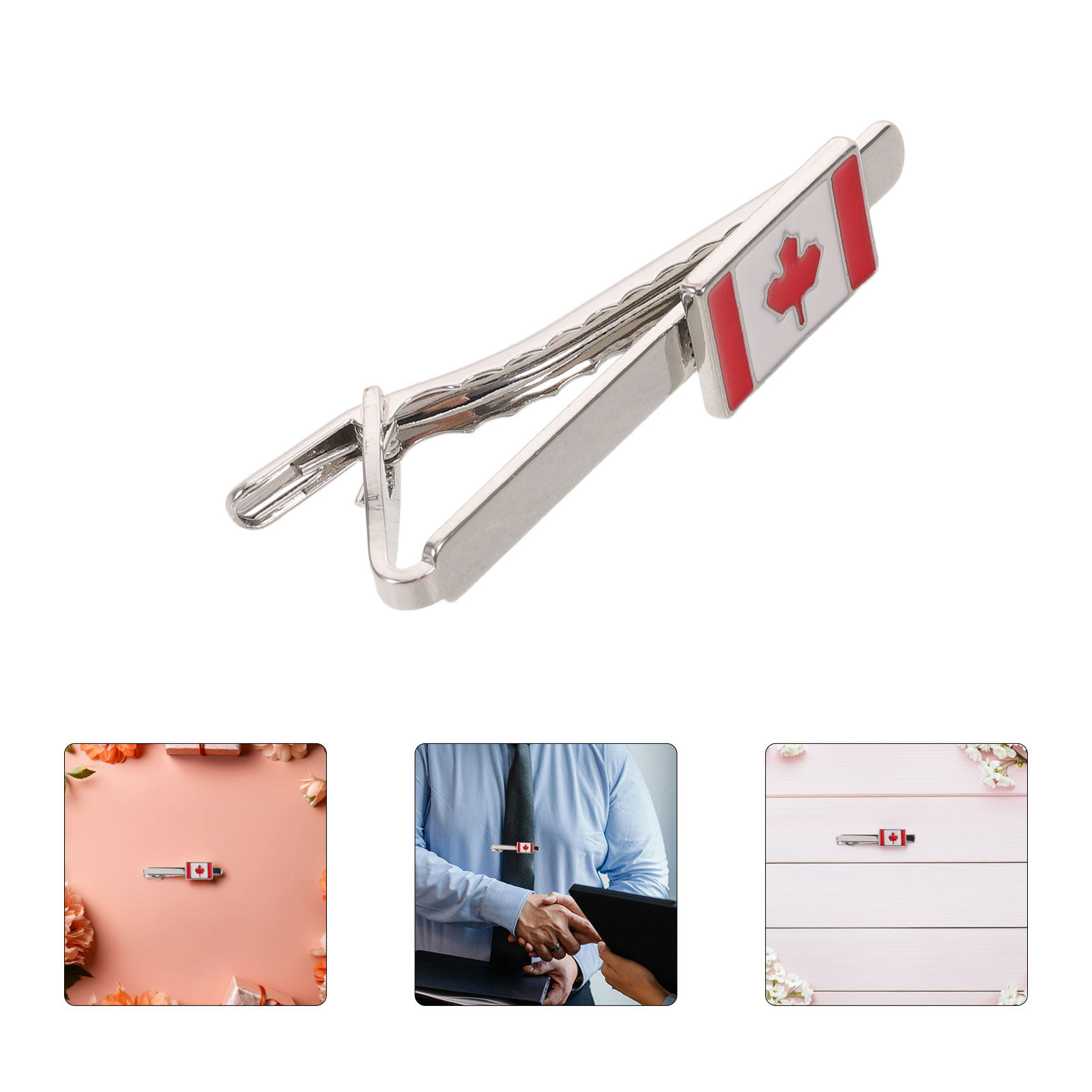 Men'S Accessories Canada - Canada Flag Tie Clip Men Metal