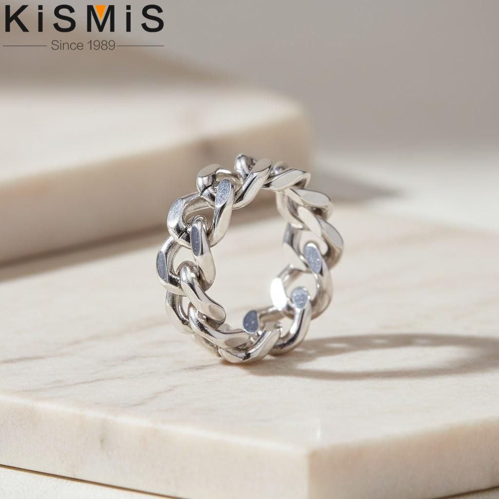 Men Accessories Ideas - Stainless Steel Mens Ring Cuban Link