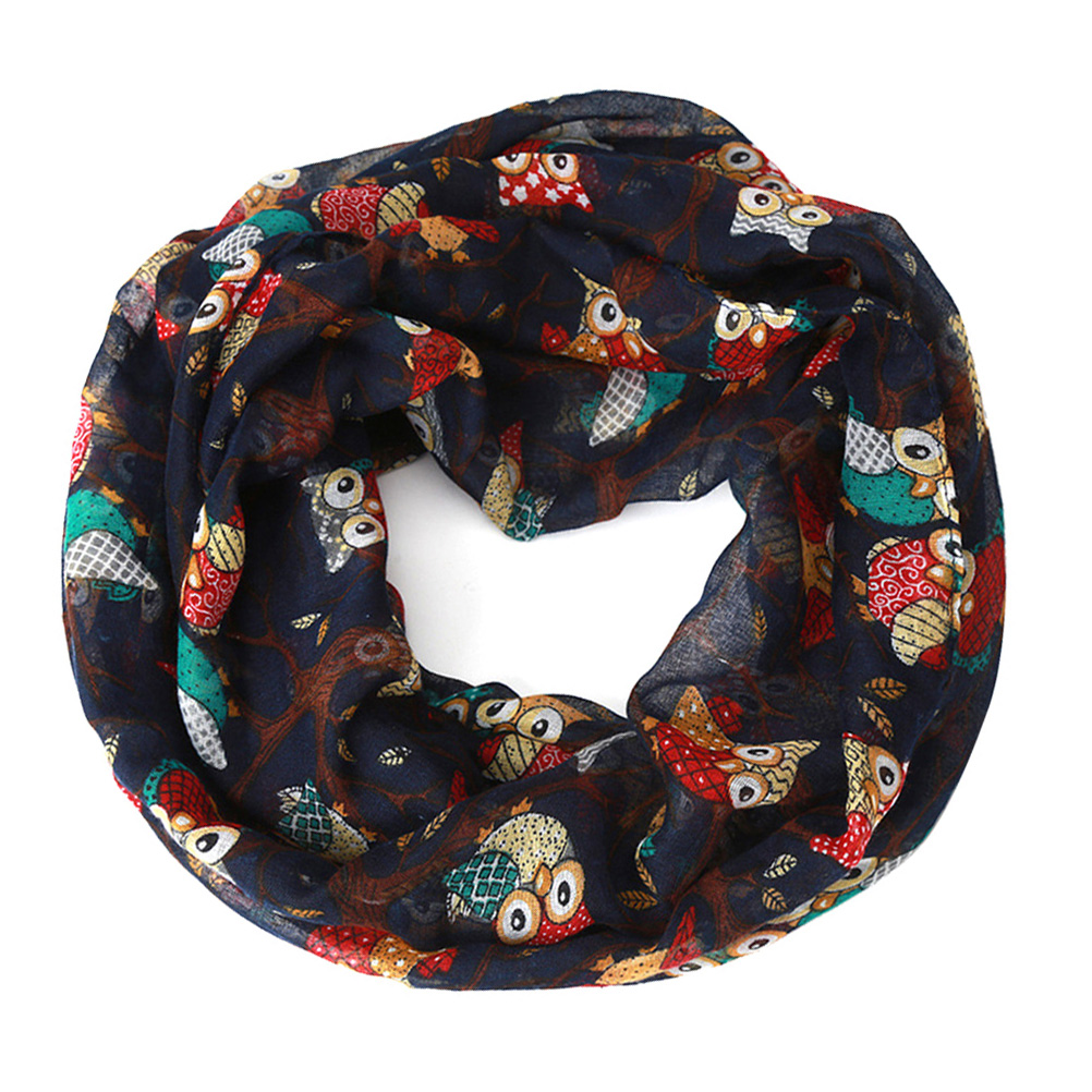 Men Accessories All - Women Cartoon Owl Lightweight Voile Scarf
