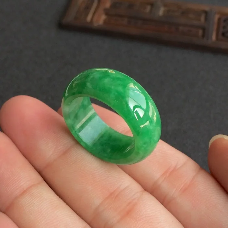 Men Accessories Hand - Natural Green Jade Ring Jadeite Amulet