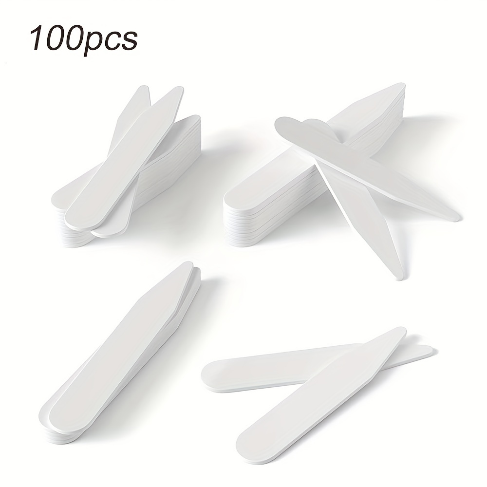Men Accessories All - 100Pcs PVC Shirt Collar Stays Reusable