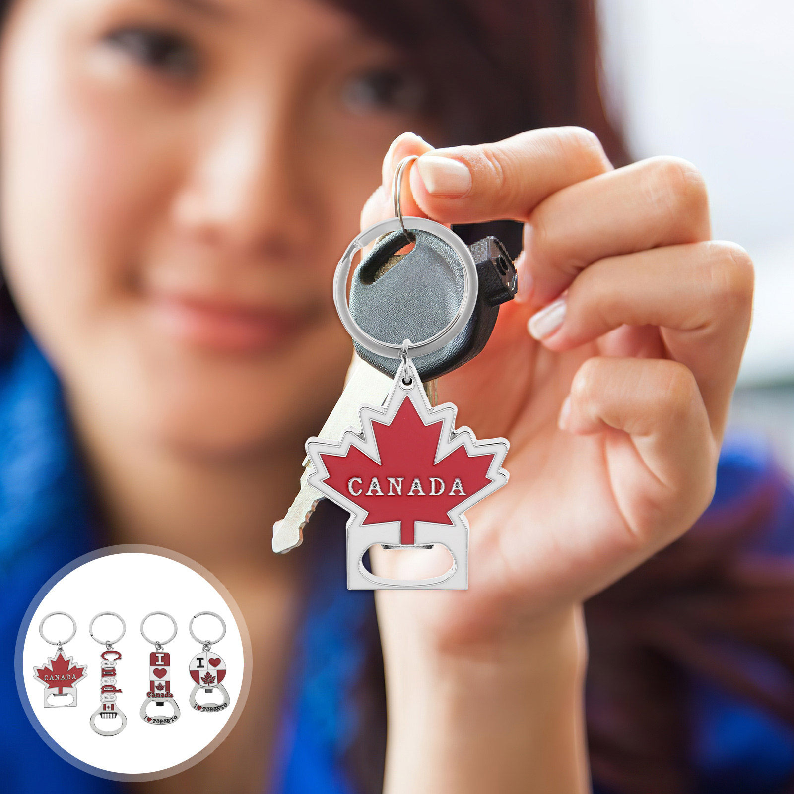 Men'S Accessories Canada - 4Pcs Canada Keychain Bottle Opener Flag