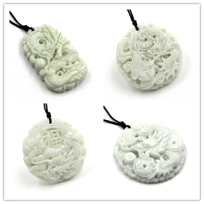 Natural White jade Dragon Phoe – Men Accessories Hand Bewertung und Preis