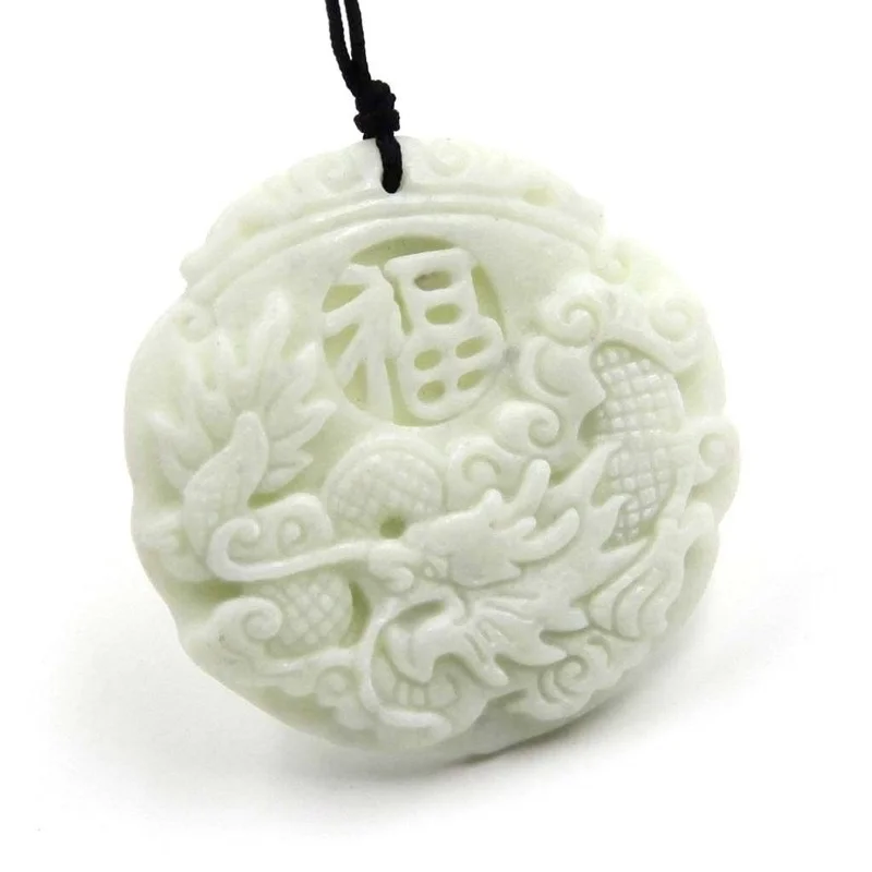 Natural White jade Dragon Phoe – Men Accessories Hand Bewertung und Preis