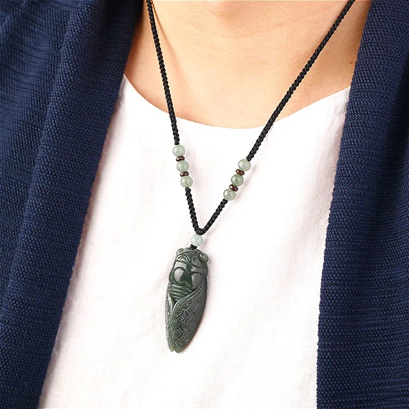 Natural Hetian Jade Cicada Pen – Men Accessories Hand Bewertung und Preis