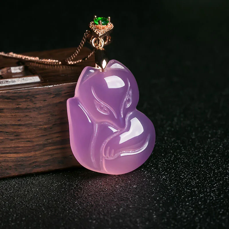 Natural Purple Agate Fox Penda – Men Accessories Hand Bewertung und Preis