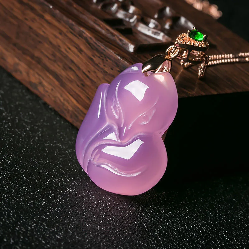 Natural Purple Agate Fox Penda – Men Accessories Hand Bewertung und Preis
