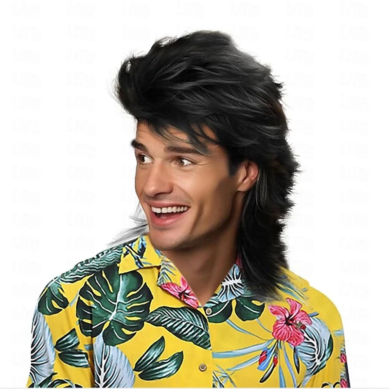 Men Black Synthetic Hair Mulle – Men'S Accessories In The 80S Bewertung und Preis