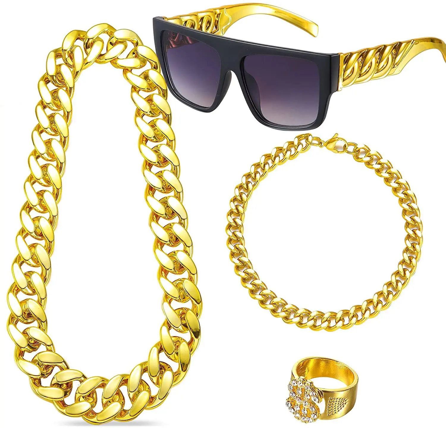 80s 90s Hip Hop Costumes Outfi – Men'S Accessories In The 80S Bewertung und Preis
