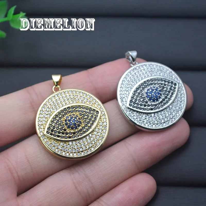 Big Round Full Cubic Zirconia  – Men Accessories Evil Eye Bewertung und Preis