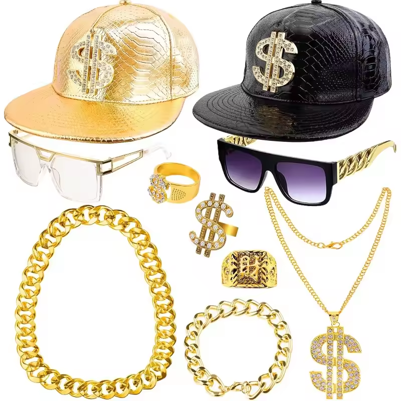 80s 90s Hip Hop Costume Kit fo – Men'S Accessories In The 80S Bewertung und Preis