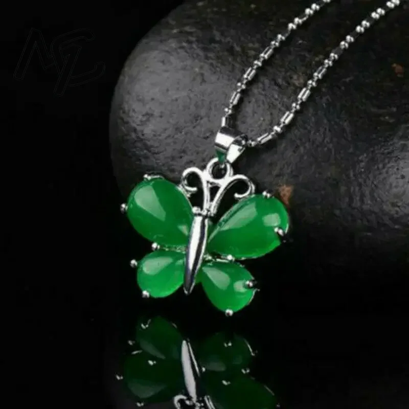 S925 Silver Green Jade Butterf – Men Accessories Hand Bewertung und Preis