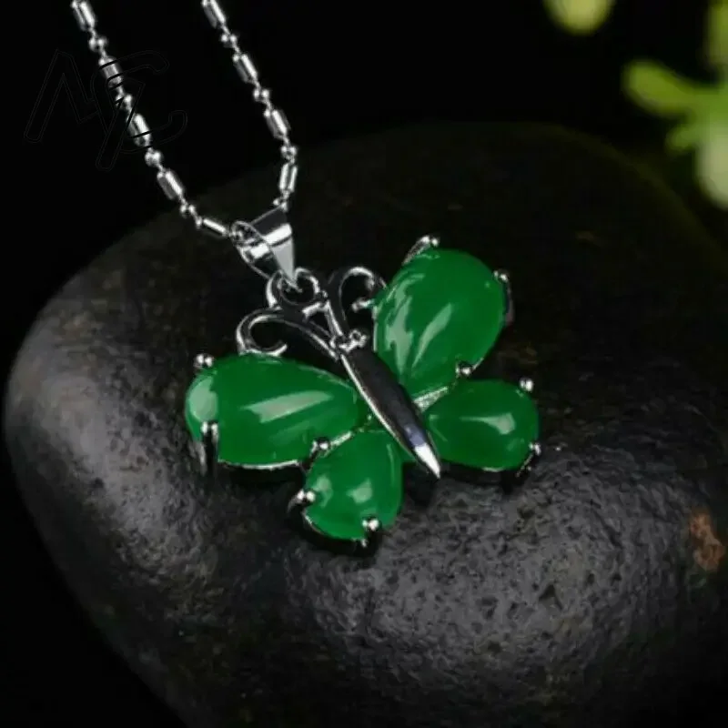 S925 Silver Green Jade Butterf – Men Accessories Hand Bewertung und Preis