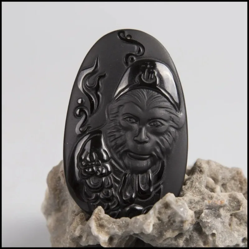 Natural Obsidian Sun WuKong Pe – Men Accessories Hand Bewertung und Preis
