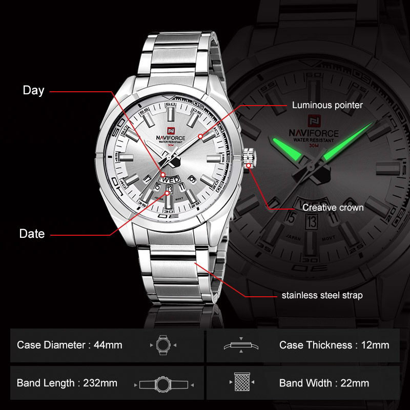 NAVIFORCE Brand Men Watches Fu – Men'S Accessories Luxury Brands Bewertung und Preis