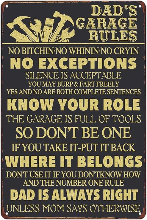 Garage Signs Gifts For Men Fun – Men Accessories Rule Bewertung und Preis