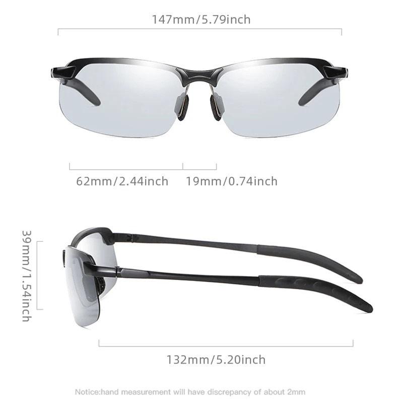 Half-frame Photochromic Sungla – Sunglasses Polarized Men Bewertung und Preis